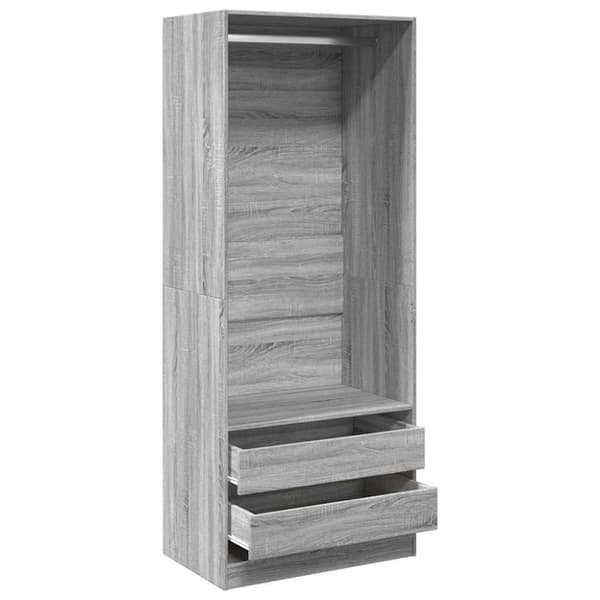 vidaXL Garderobe grå sonoma 80x50x200 cm konstruert tre