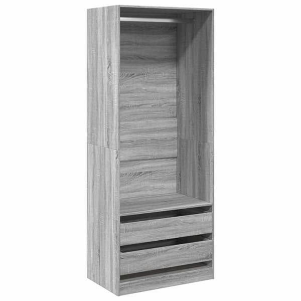 vidaXL Garderobe grå sonoma 80x50x200 cm konstruert tre