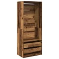 Miniatyrbillede 3 af 11: vidaXL klædeskab 80x50x200 cm konstrueret træ gammelt træ-look