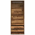 Miniatyrbillede 5 af 11: vidaXL klædeskab 80x50x200 cm konstrueret træ gammelt træ-look
