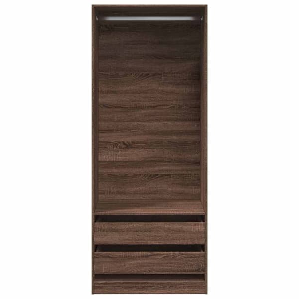 vidaXL Garderobe brun eik 80x50x200 cm konstruert tre