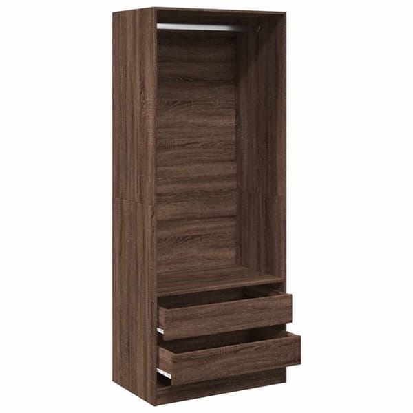 vidaXL Garderobe brun eik 80x50x200 cm konstruert tre