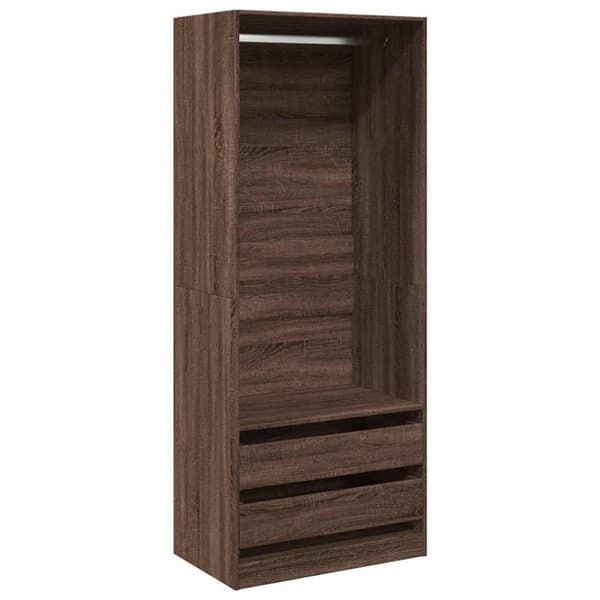 vidaXL Garderobe brun eik 80x50x200 cm konstruert tre