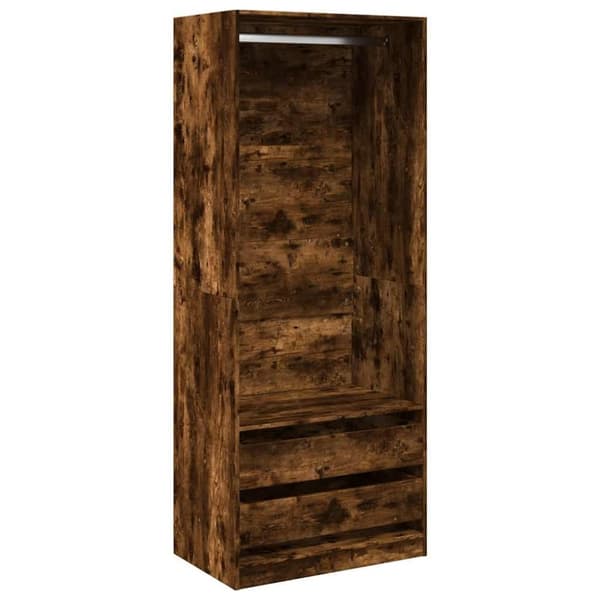 vidaXL Garderobe røkt eik 80x50x200 cm konstruert tre