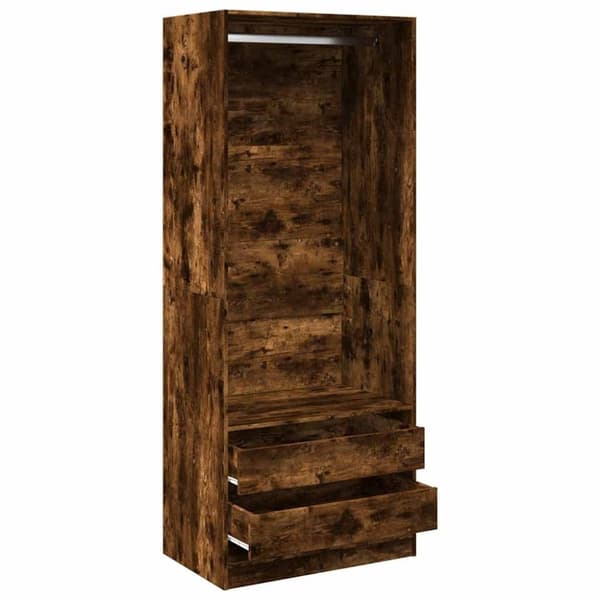 vidaXL Garderobe røkt eik 80x50x200 cm konstruert tre