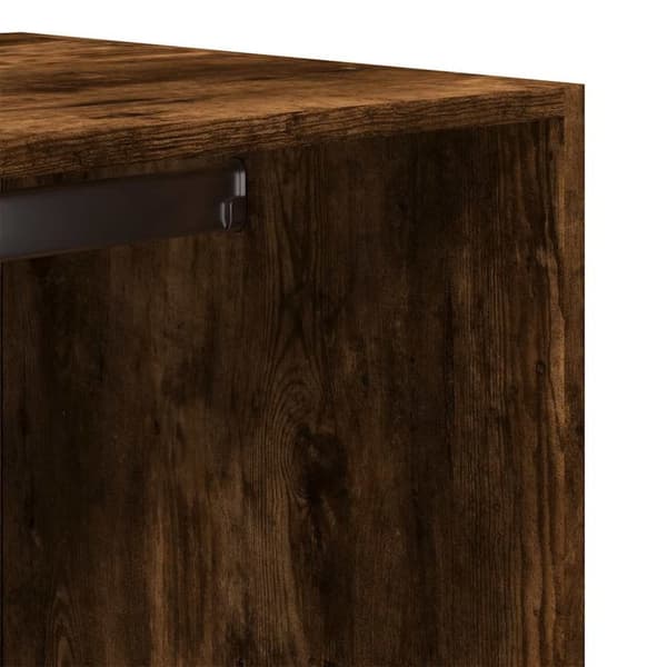 vidaXL Garderobe røkt eik 80x50x200 cm konstruert tre