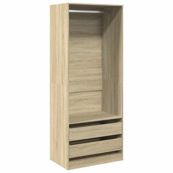vidaXL klædeskab 80x50x200 cm konstrueret træ sonoma-eg