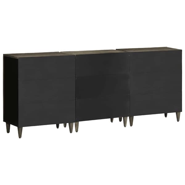 vidaXL Skjenker 3 stk lysegrå 60x33,5x75 cm heltre mango