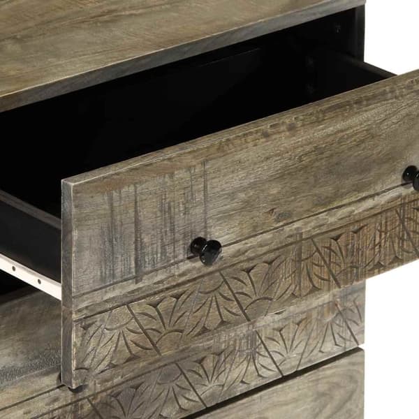 vidaXL Skjenker 3 stk lysegrå 60x33,5x75 cm heltre mango
