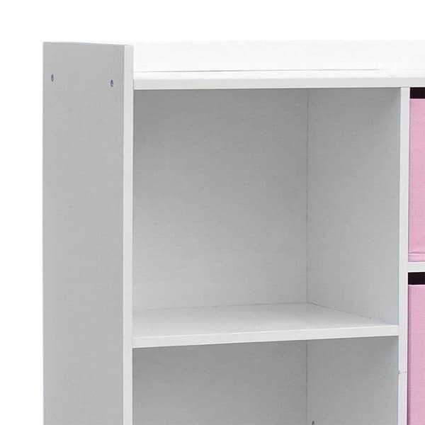 Skåp 3 fack 4 lådor för barn rosa grå Övrigt Rosa