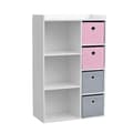 Miniatyrbild 1 av 4: Skåp 3 fack 4 lådor för barn rosa grå Övrigt Rosa
