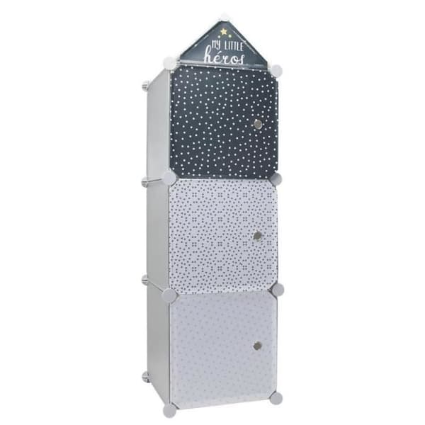 Set med 3 modulära "förvarings" kuber 110cm Grå - Paris Prix