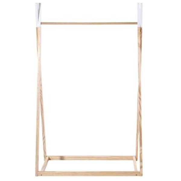 Skandinavisk vit barnklädselgarderob i furu - PEGANE - L 78 x b 126 x H 38 cm
