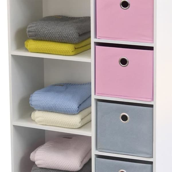 Barnmöbel barn 3 nischer 4 lådor rosa grå Happy - Sovrumsarmatur - Happy