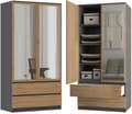 Miniatyrbillede 1 af 5: Garderobe Malwa SS-90L ANTRACIT EG HÅNDVÆRK
