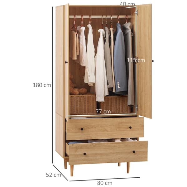Rootz -vaatekaappi - CLASET - säilytyskaappi - moderni muotoilu - 80 cm x 52 cm x 180cm