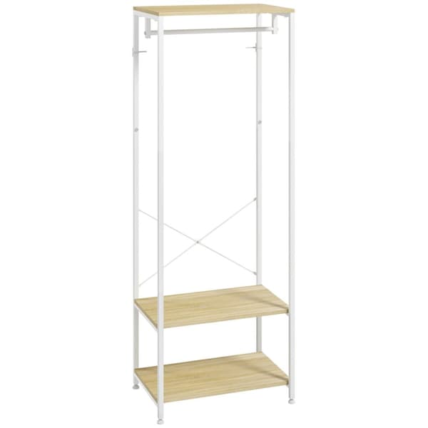Rootz Garderobe med Rod & Shoe Racks - Tøjarrangør - Hall Storage Unit - Industrial Style - 60L x 40W x 167,5 timer cm