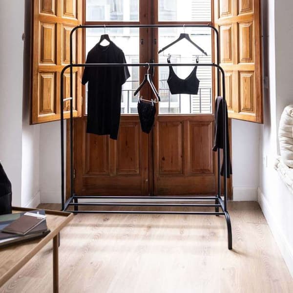 Newlux - Klädhängare i form av en svart åsna Hangy Duo 30 Upp till 30 kg med skohylla, mycket hållbar, dubbel höjd.
