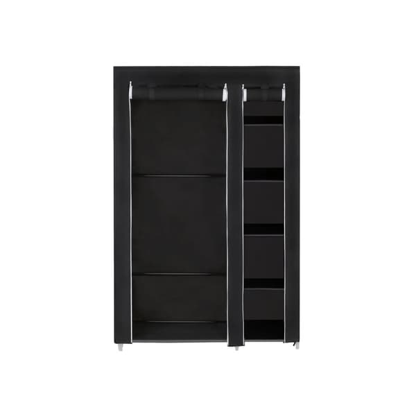 Garderob - tygskåp - 175 x 110 cm - svart