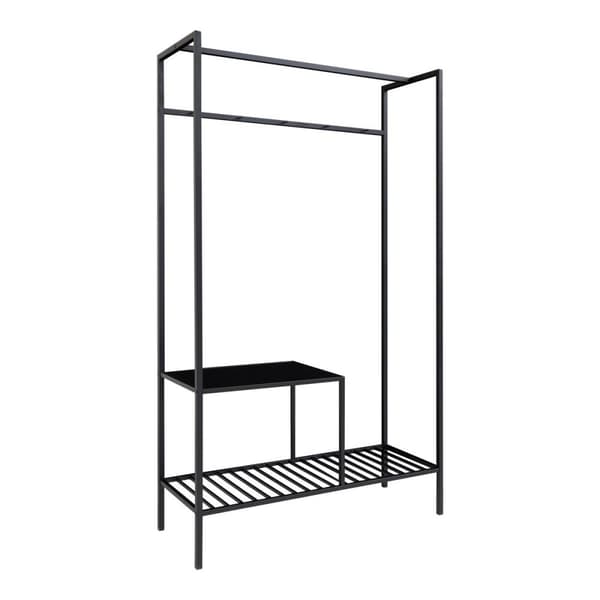 Rootz Vita garderob - garderobsarrangör - svart ram - gott om förvaring - 101 cm x 38 cm x 170 cm
