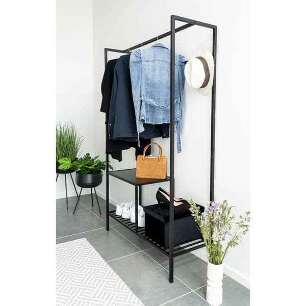 Rootz Vita garderob - garderobsarrangör - svart ram - gott om förvaring - 101 cm x 38 cm x 170 cm