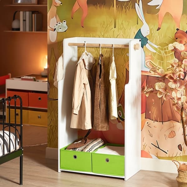 Rootzin lasten vaatekaappi - Kids Closet - Varastokalusteet - Turvalliset pyöristetyt kulmat - 60x110x35cm