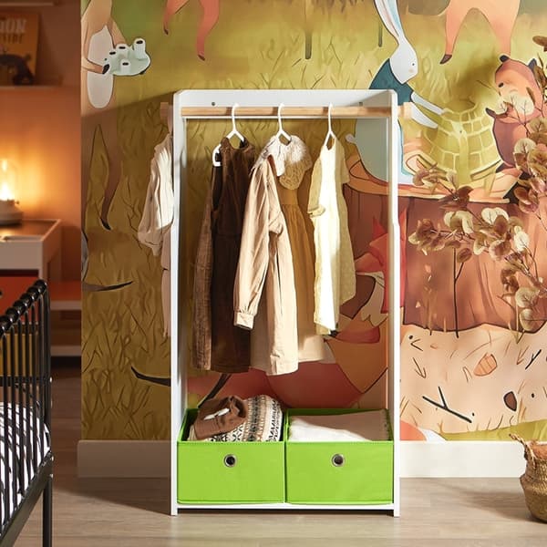 Rootzin lasten vaatekaappi - Kids Closet - Varastokalusteet - Turvalliset pyöristetyt kulmat - 60x110x35cm