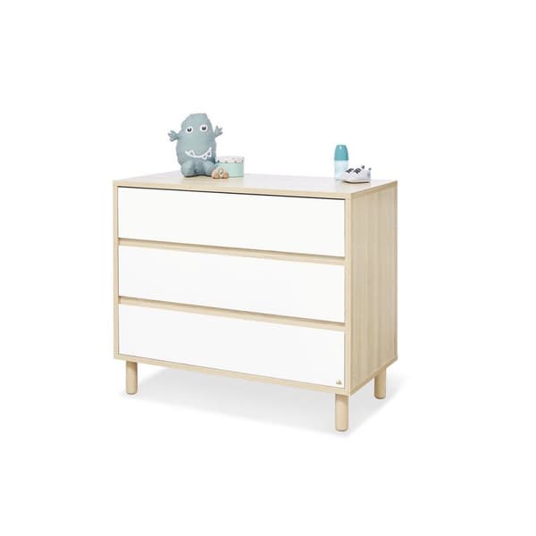 Rootz Nursery 'Flow' 3-delat set - Spjälsäng - Skötenhet - Garderob - Cabriolet design - Spjälsäng 145x75x85cm, enhet 105x77x98cm, Garderob 155x55x185