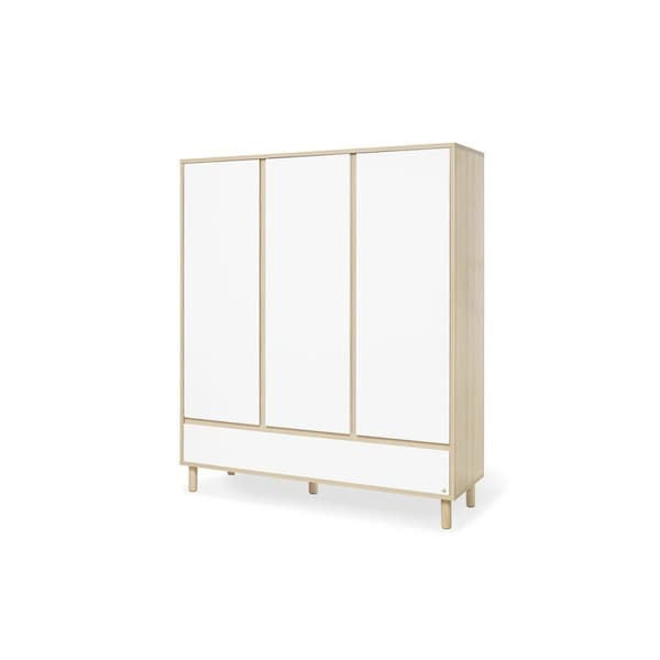 Rootz Nursery 'Flow' 3-delat set - Spjälsäng - Skötenhet - Garderob - Cabriolet design - Spjälsäng 145x75x85cm, enhet 105x77x98cm, Garderob 155x55x185