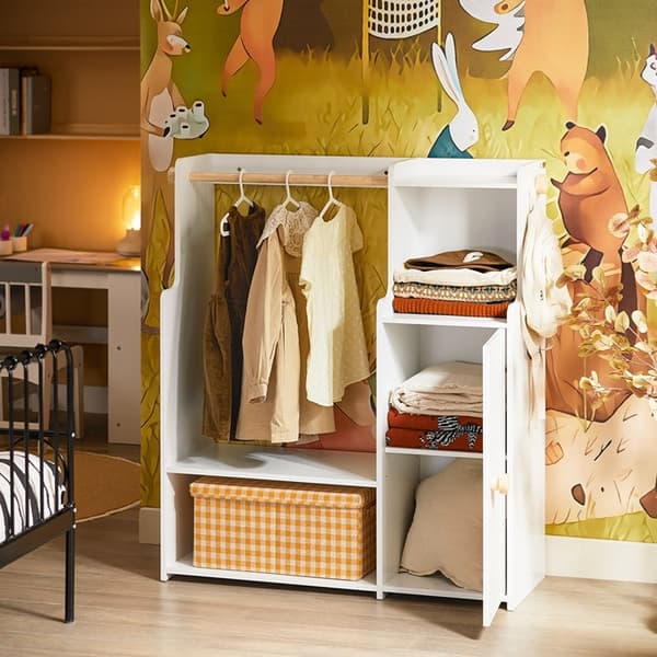 Rootz Kinder Garderob With Stand - Children's Closet - Kids 'Secure & Space Saving - 94x110x35cm