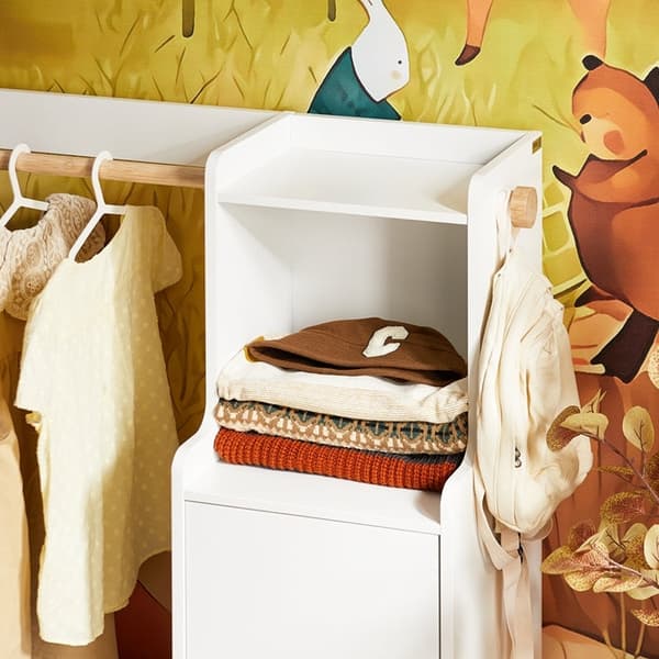 Rootz Kinder Garderob With Stand - Children's Closet - Kids 'Secure & Space Saving - 94x110x35cm