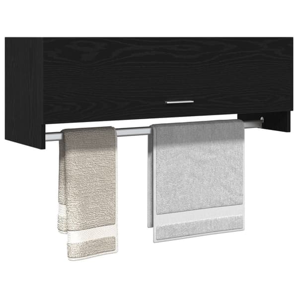 vidaXL Skab Sort egetræ Konstrueret træ 100 x 32,5 x 35 cm Skab