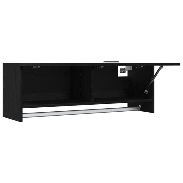 vidaXL Skab Sort egetræ Konstrueret træ 100 x 32,5 x 35 cm Skab
