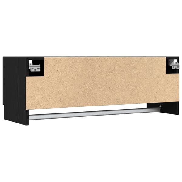 vidaXL Skab Sort egetræ Konstrueret træ 100 x 32,5 x 35 cm Skab