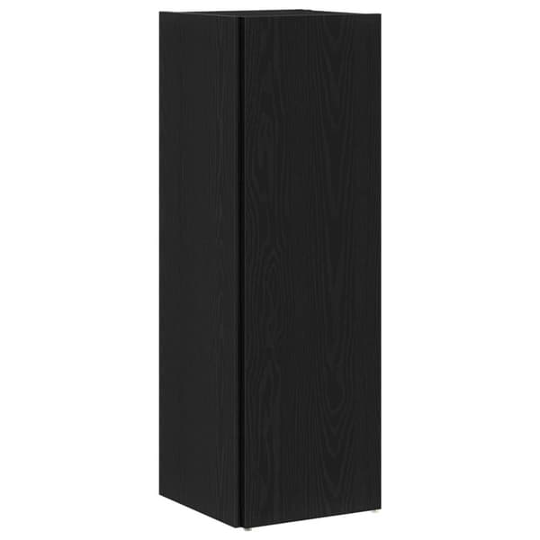 vidaXL Hjørneskab Sort egetræ Konstrueret træ 33 x 33 x 100 cm