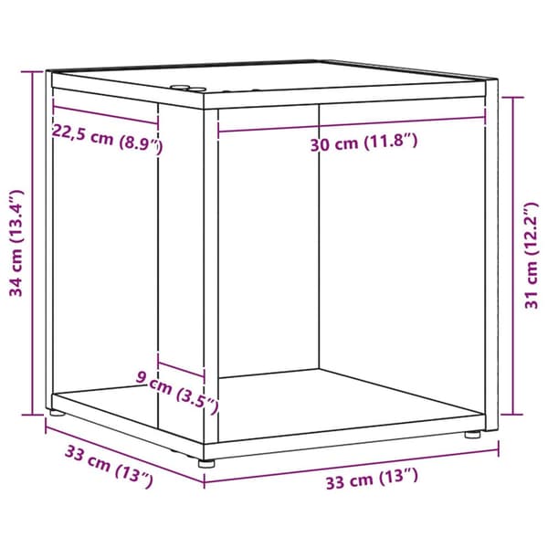 vidaXL Hörnskåp Svart ek Trä 33x33x34 cm Förvaring Hörnskåp