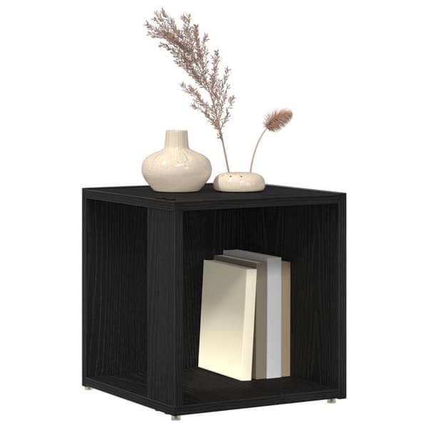 vidaXL Hjørneskab Sort egetræ Træ 33x33x34 cm Opbevaring Hjørneskab