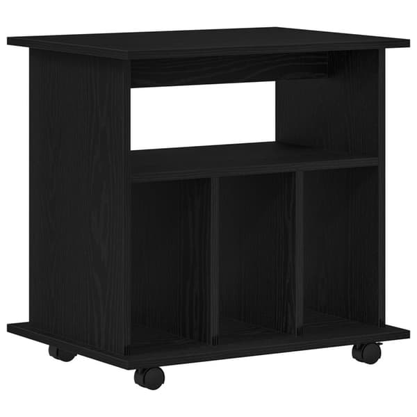 vidaXL Rullakaappi Musta Tammi 60x45x55 cm Teknopuu