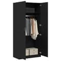 Miniatyrbillede 3 af 11: vidaXL Garderobe Sort egetræ Konstrueret træ 90x52x200 Garderobe
