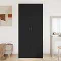 Miniatyrbillede 5 af 11: vidaXL Garderobe Sort egetræ Konstrueret træ 90x52x200 Garderobe