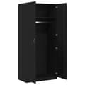 Miniatyrbillede 6 af 11: vidaXL Garderobe Sort egetræ Konstrueret træ 90x52x200 Garderobe
