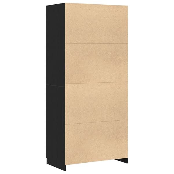 vidaXL Garderobe Sort egetræ Konstrueret træ 90x52x200 Garderobe