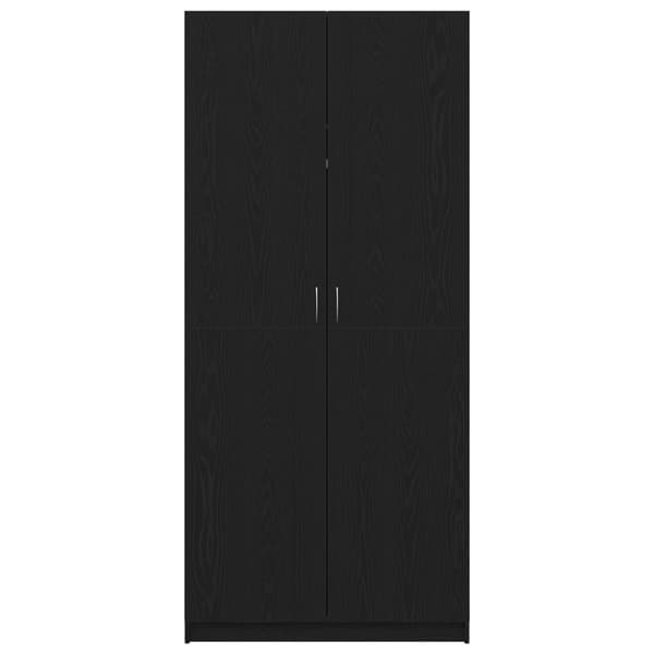 vidaXL Garderobe Sort egetræ Konstrueret træ 90x52x200 Garderobe