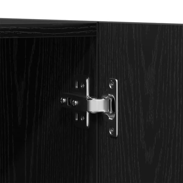 vidaXL Garderobe Sort egetræ Konstrueret træ 90x52x200 Garderobe