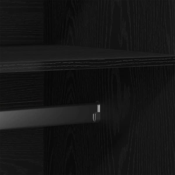 vidaXL Garderobe Sort egetræ Konstrueret træ 90x52x200 Garderobe