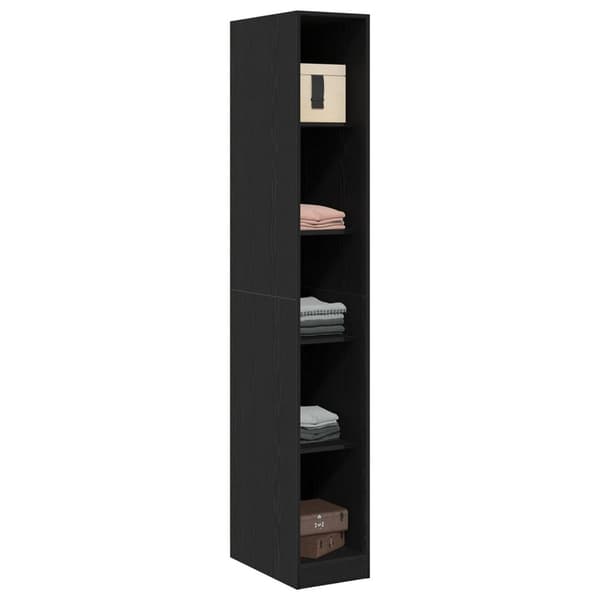 vidaXL Svart Eik Garderobe - 30x50x200 cm, Laget av konstruert tre