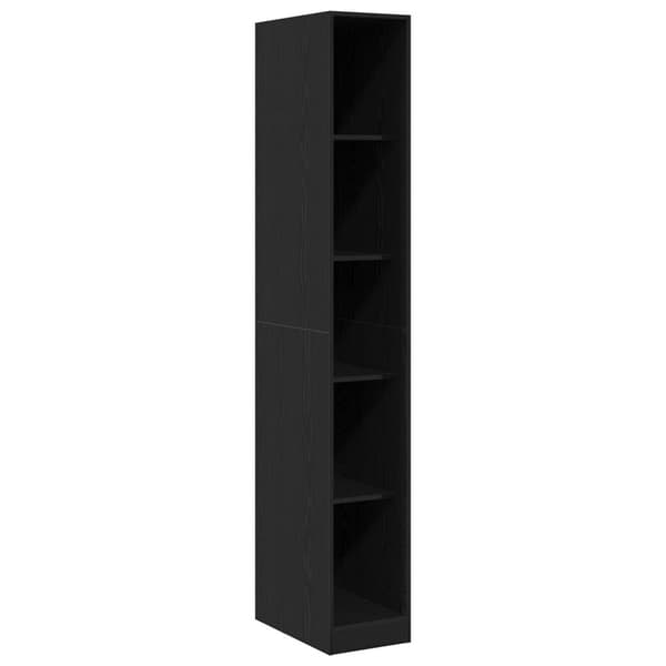 vidaXL Svart Eik Garderobe - 30x50x200 cm, Laget av konstruert tre