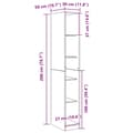 Miniatyrbilde 10 av 10: vidaXL Svart Eik Garderobe - 30x50x200 cm, Laget av konstruert tre