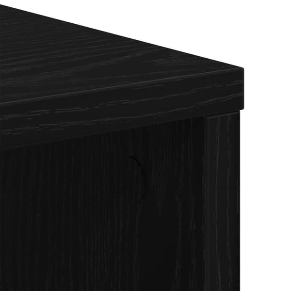 vidaXL Opbevaringsskab Sort egetræ Konstrueret træ 60x35x75 Hjul