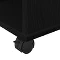 Miniatyrbillede 10 af 11: vidaXL Opbevaringsskab Sort egetræ Konstrueret træ 60x35x75 Hjul